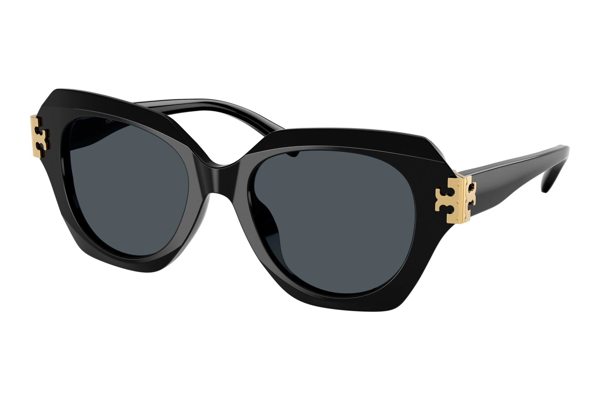 Tory Burch TY 7215U 170987 Black Plastic Cat-Eye Sunglasses Grey Lens Tory Burch, Sunglasses, Adult Women main image 4