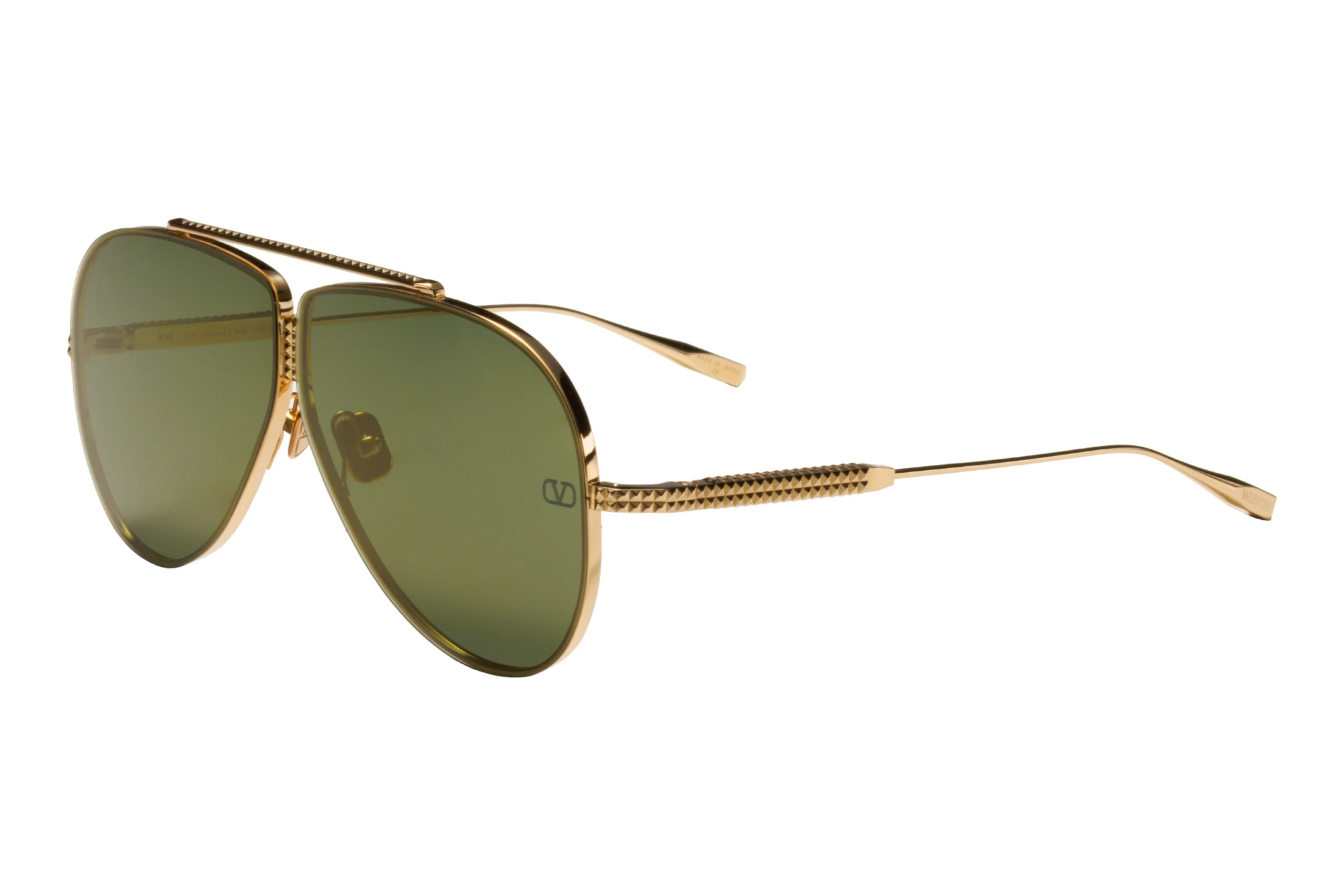 Valentino XVI VLS-100B Sunglasses Gold Aviator Frame, Green Lenses Valentino XVI VLS-100B Sunglasses Gold | Mercari main image 4