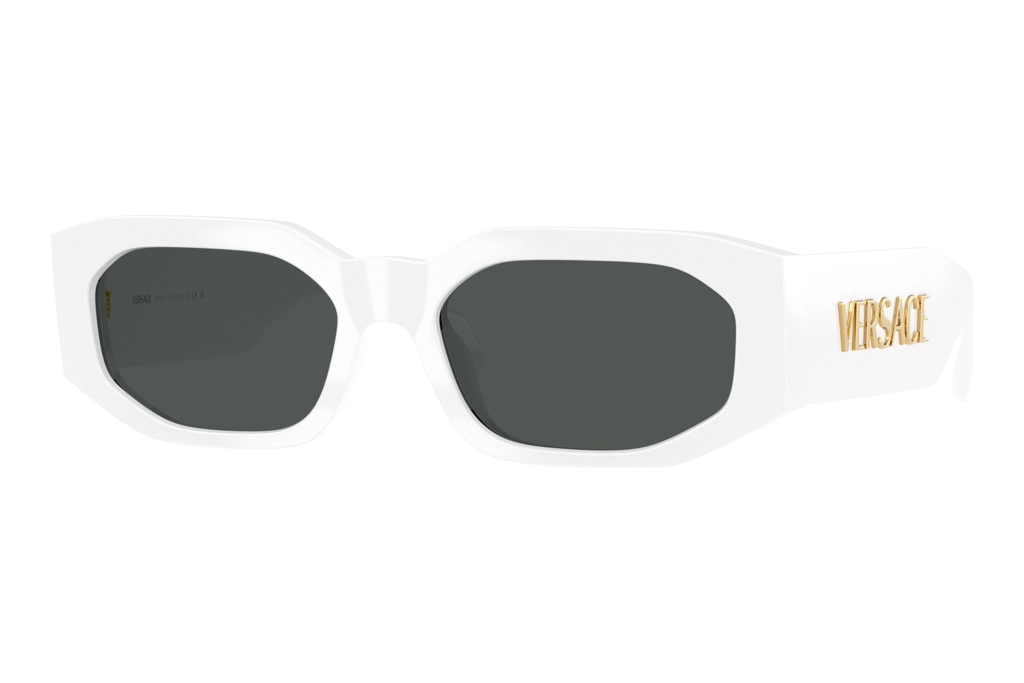 Versace VE4489U 314/87 White Rectangle Sunglasses Dark Grey Lens Unisex VERSACE VE4491U 314 87 White Dark Grey 55 mm Women main image 4
