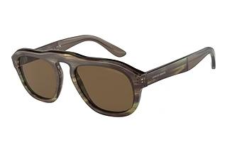 Giorgio Armani AR8173 591873 Dark BrownStriped Green