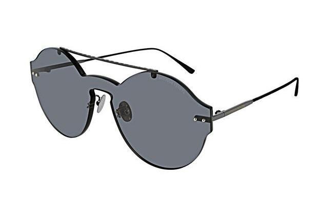 Bottega Veneta - Metal Square Sunglasses - Ruthenium Grey
