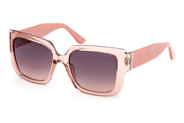 Guess Quattro G GU00200 Oversized Square Sunglasses Pink Brown Gradient Lens NWT Guess GU00200 POWDER/BROWN SHADED 53/18/140 women Sunglasses  main image 2
