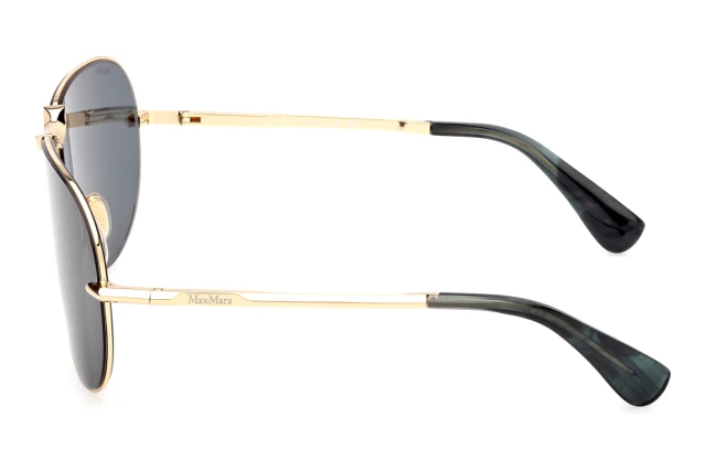 NEW MAX MARA SUNGLASSES GOLD GREY WOMEN EYEWEAR MAX MARA MM0134 30N Max Mara MM0134 30N Oval Shiny Deep Gold Sunglasses  main image 4