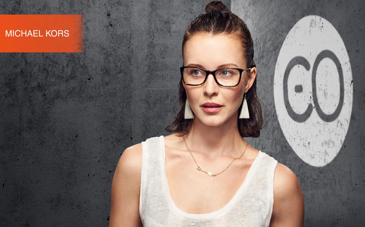 Female model wearing Michael Kors prescription glasses for women